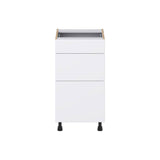 J COLLECTION Fairhope Bright White Slab Assembled Vanity Drawer Base Cabinet with 3 Drawers (18 in. W x 34.5 in. H x 21 in. D)