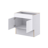 J COLLECTION Fairhope Bright White Slab Assembled Accessible ADA Vanity Base with False Front Cabinet (30 in. W x 30 in. H x 21 in.D)