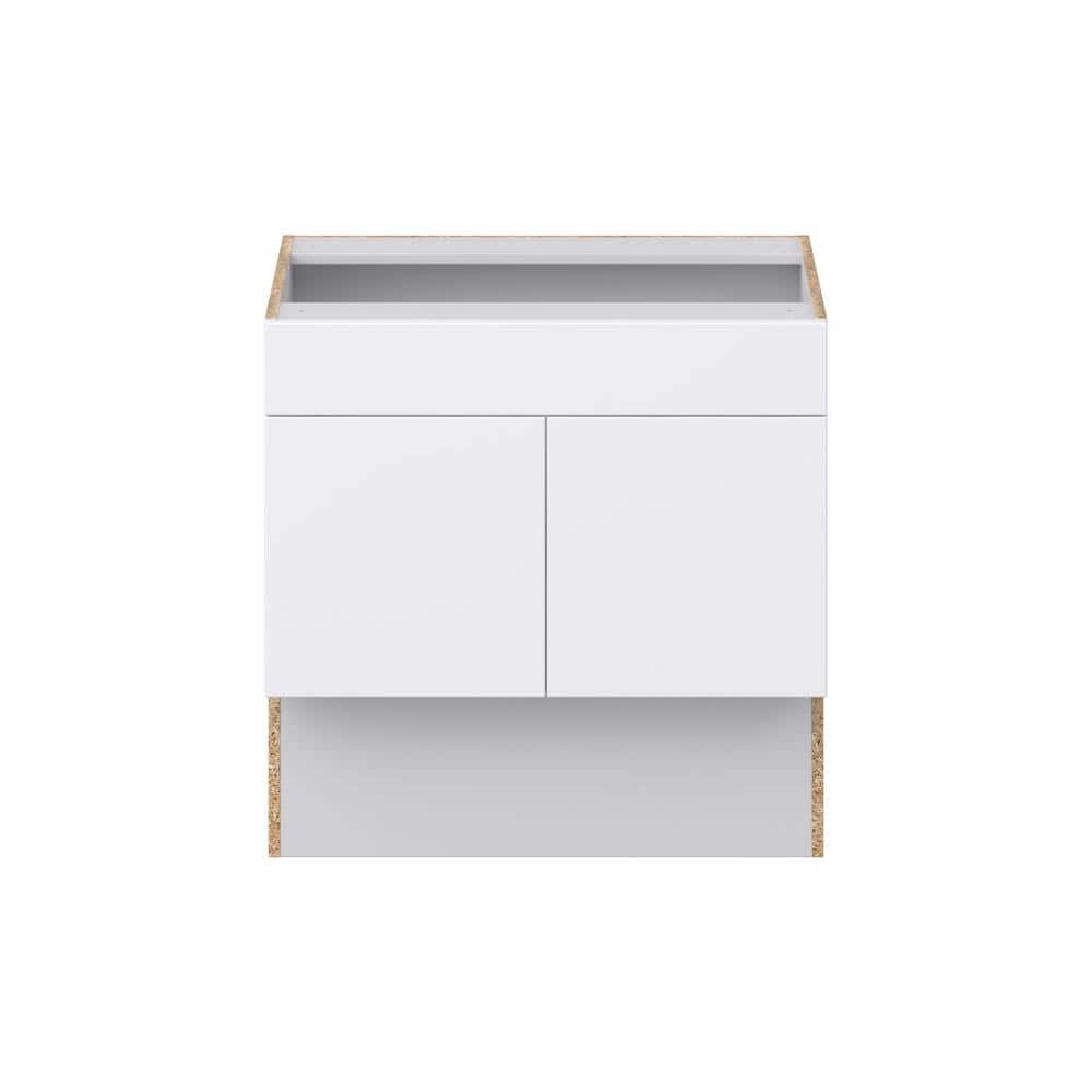 J COLLECTION Fairhope Bright White Slab Assembled Accessible ADA Vanity Base with False Front Cabinet (30 in. W x 30 in. H x 21 in.D)