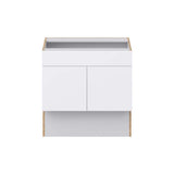J COLLECTION Fairhope Bright White Slab Assembled Accessible ADA Vanity Base with False Front Cabinet (30 in. W x 30 in. H x 21 in.D)