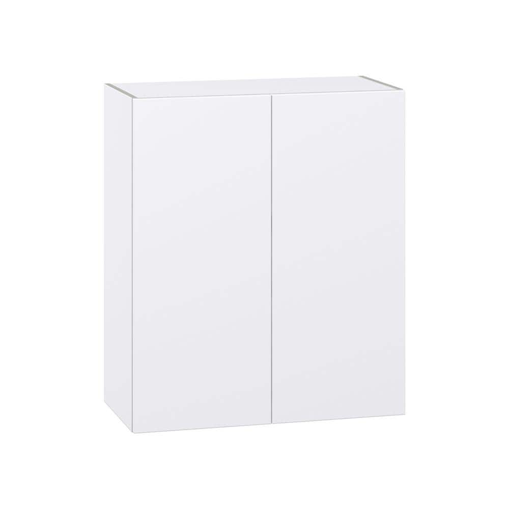 J COLLECTION Fairhope Bright White Slab Assembled Wall Kitchen Cabinet (30 in. W x 35 in. H x 14 in. D)