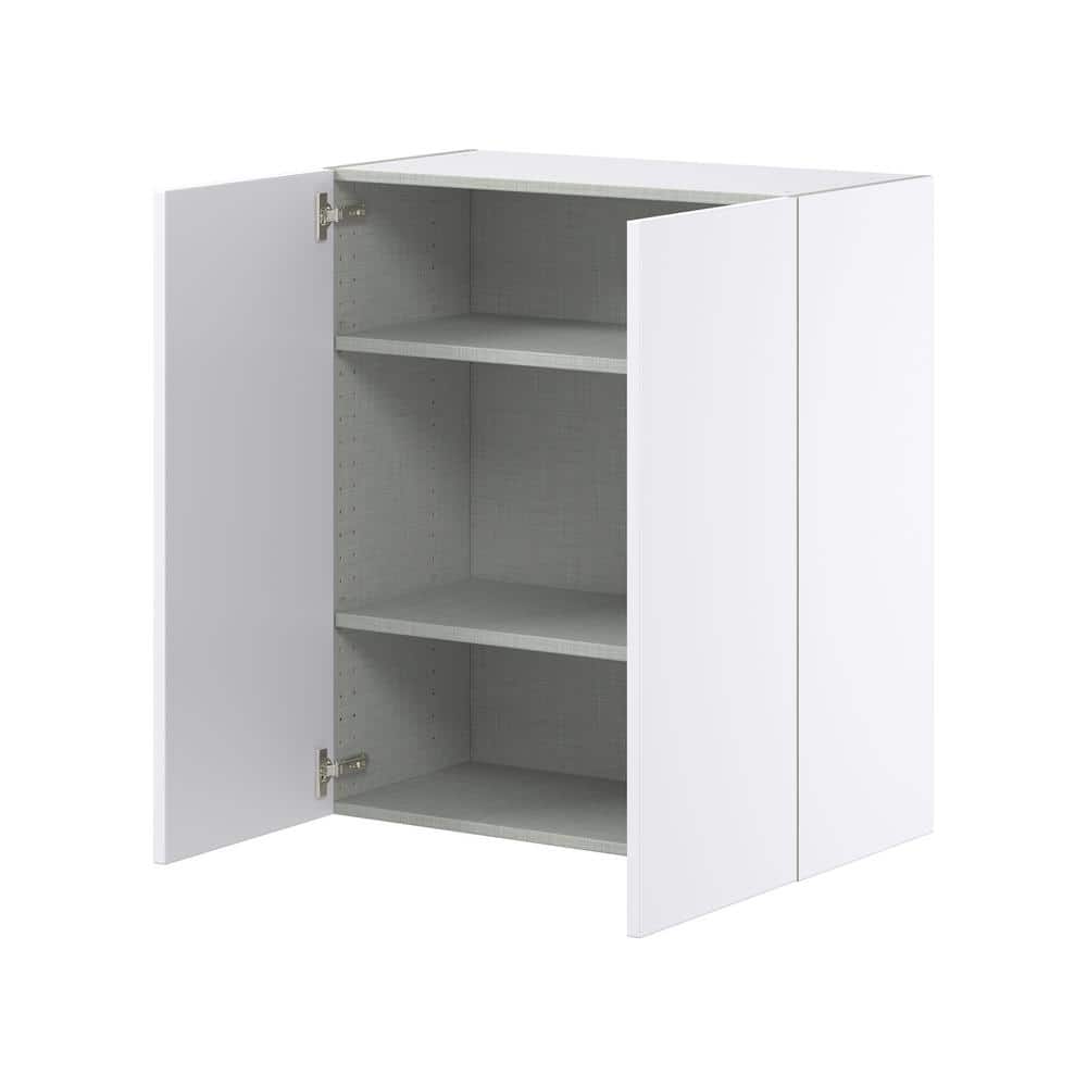 J COLLECTION Fairhope Bright White Slab Assembled Wall Kitchen Cabinet (30 in. W x 35 in. H x 14 in. D)