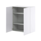J COLLECTION Fairhope Bright White Slab Assembled Wall Kitchen Cabinet (30 in. W x 35 in. H x 14 in. D)