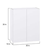 J COLLECTION Fairhope Bright White Slab Assembled Wall Kitchen Cabinet (30 in. W x 35 in. H x 14 in. D)