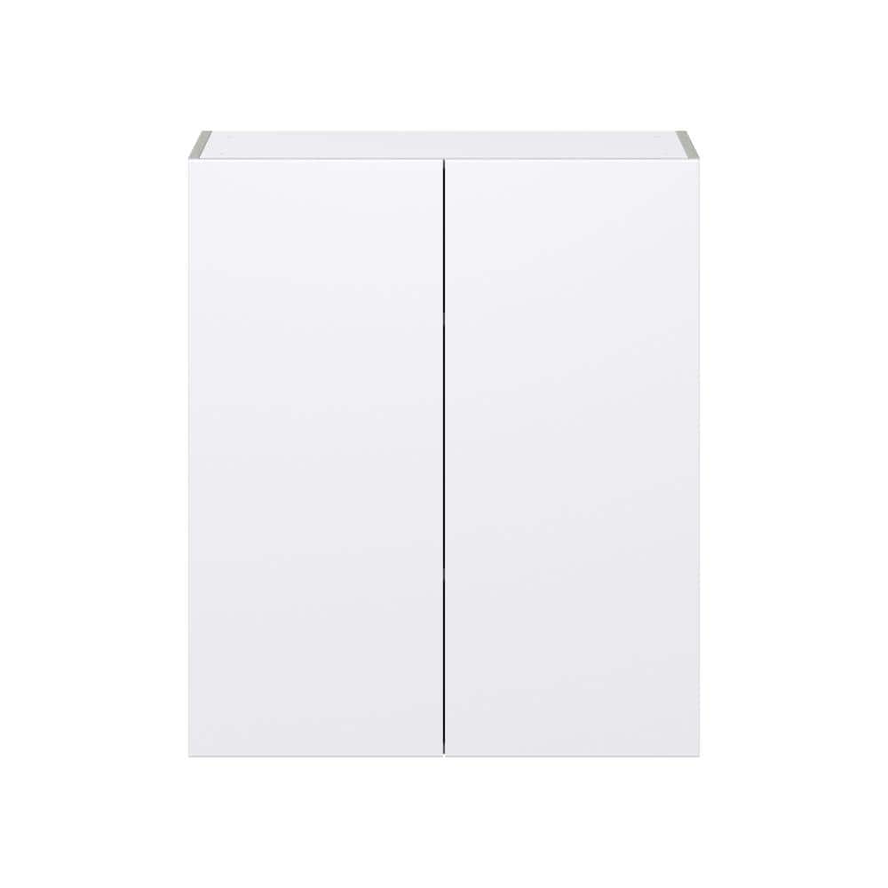 J COLLECTION Fairhope Bright White Slab Assembled Wall Kitchen Cabinet (30 in. W x 35 in. H x 14 in. D)