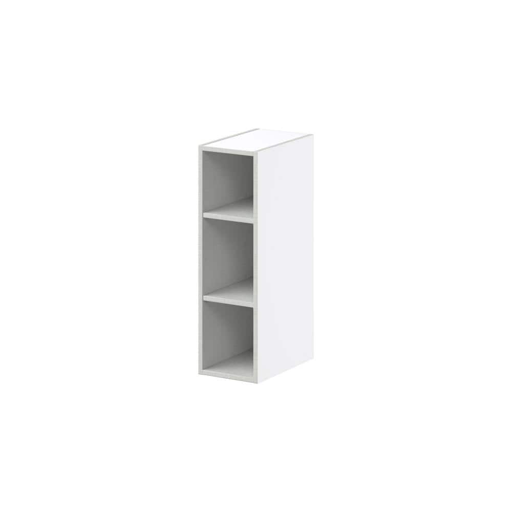 J COLLECTION Bright White Slab Assembled Wall Kitchen Cabinet Open Shelf (9 in. W x 30 in. H x 14 in. D)