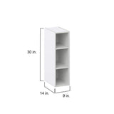 J COLLECTION Bright White Slab Assembled Wall Kitchen Cabinet Open Shelf (9 in. W x 30 in. H x 14 in. D)