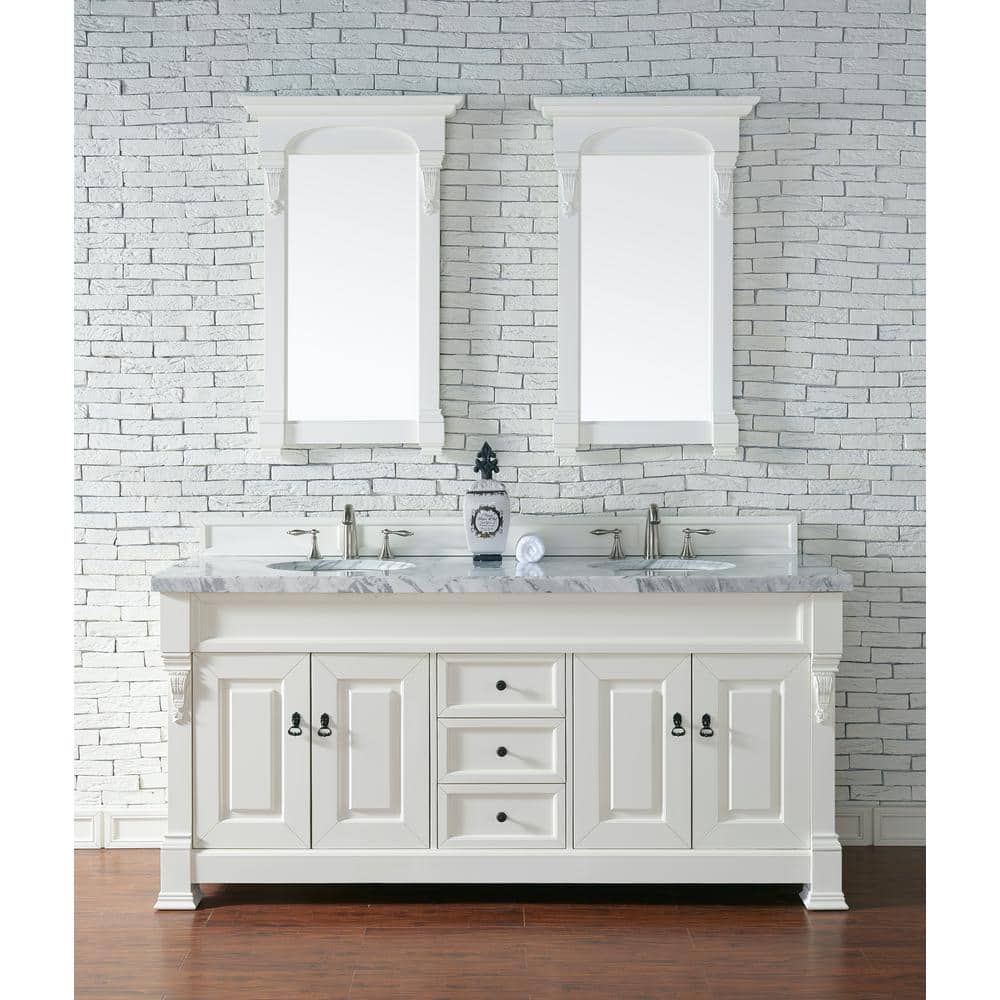 James Martin Vanities Brookfield Bright White Bathroom Vanity Mirror, 26x41.3 Inches