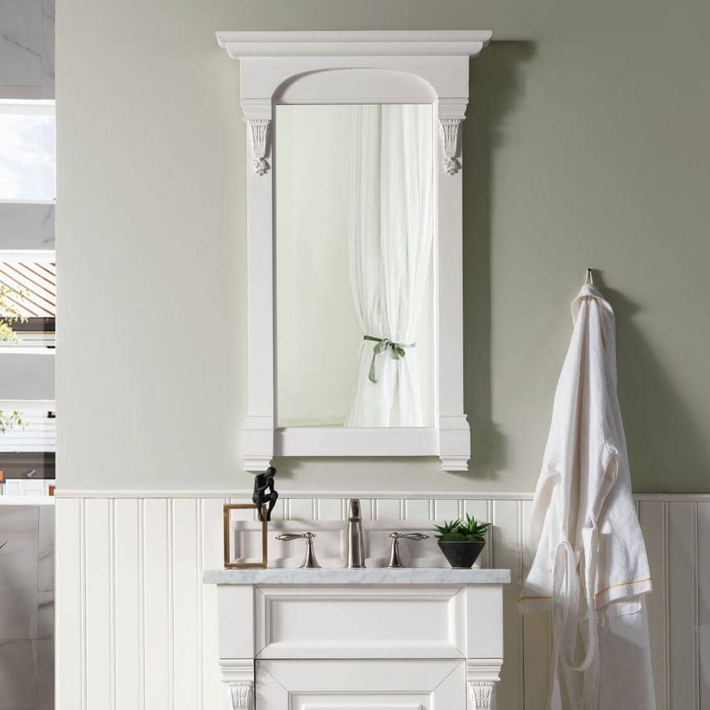 James Martin Vanities Brookfield Bright White Bathroom Vanity Mirror, 26x41.3 Inches