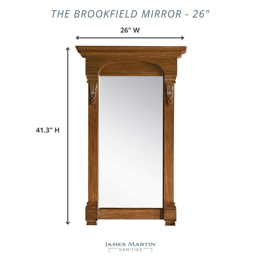 James Martin Vanities Brookfield Bright White Bathroom Vanity Mirror, 26x41.3 Inches