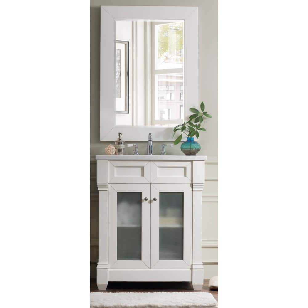 James Martin Vanities Weston 27" x 38" Bright White Beveled Vanity Mirror