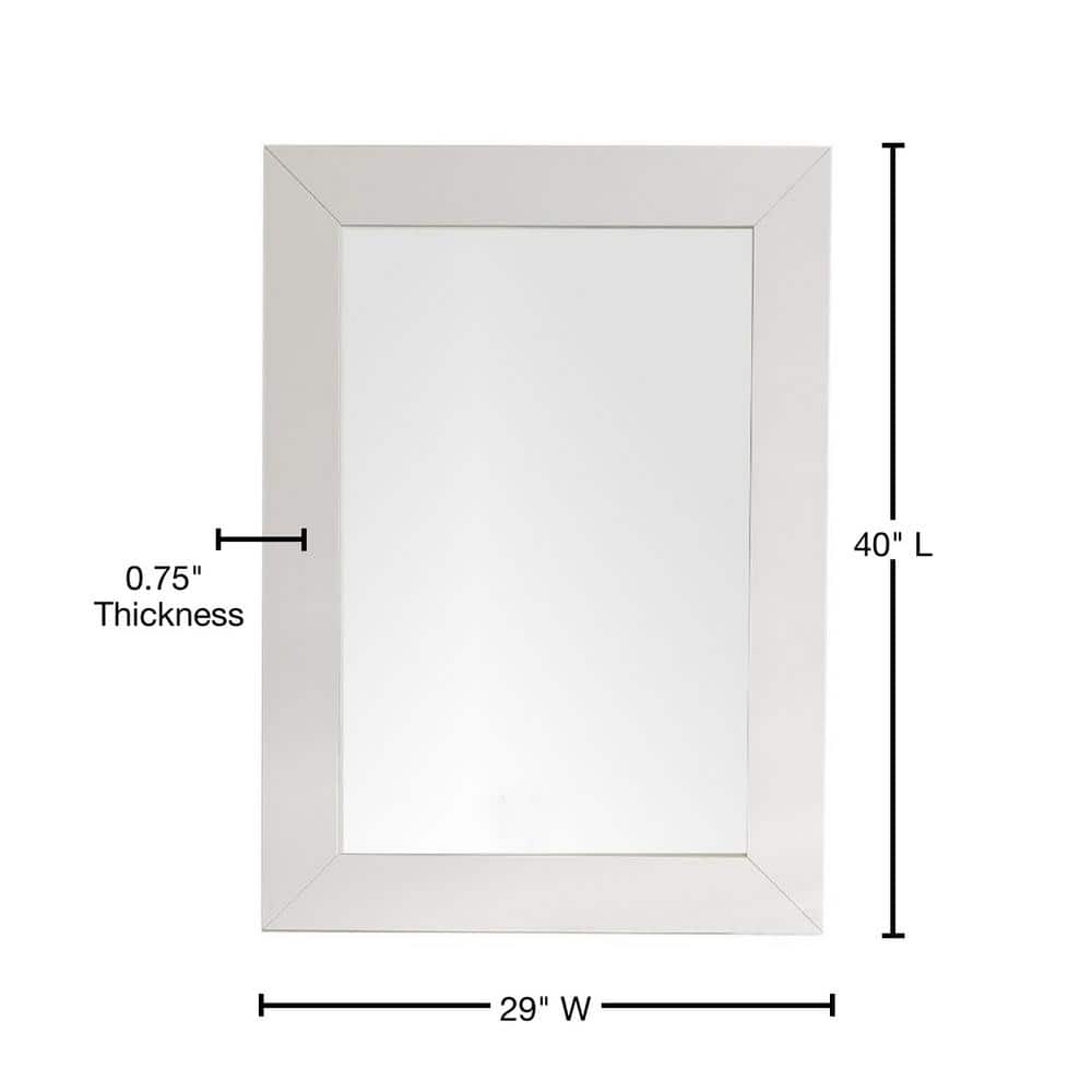 James Martin Vanities Weston 27" x 38" Bright White Beveled Vanity Mirror