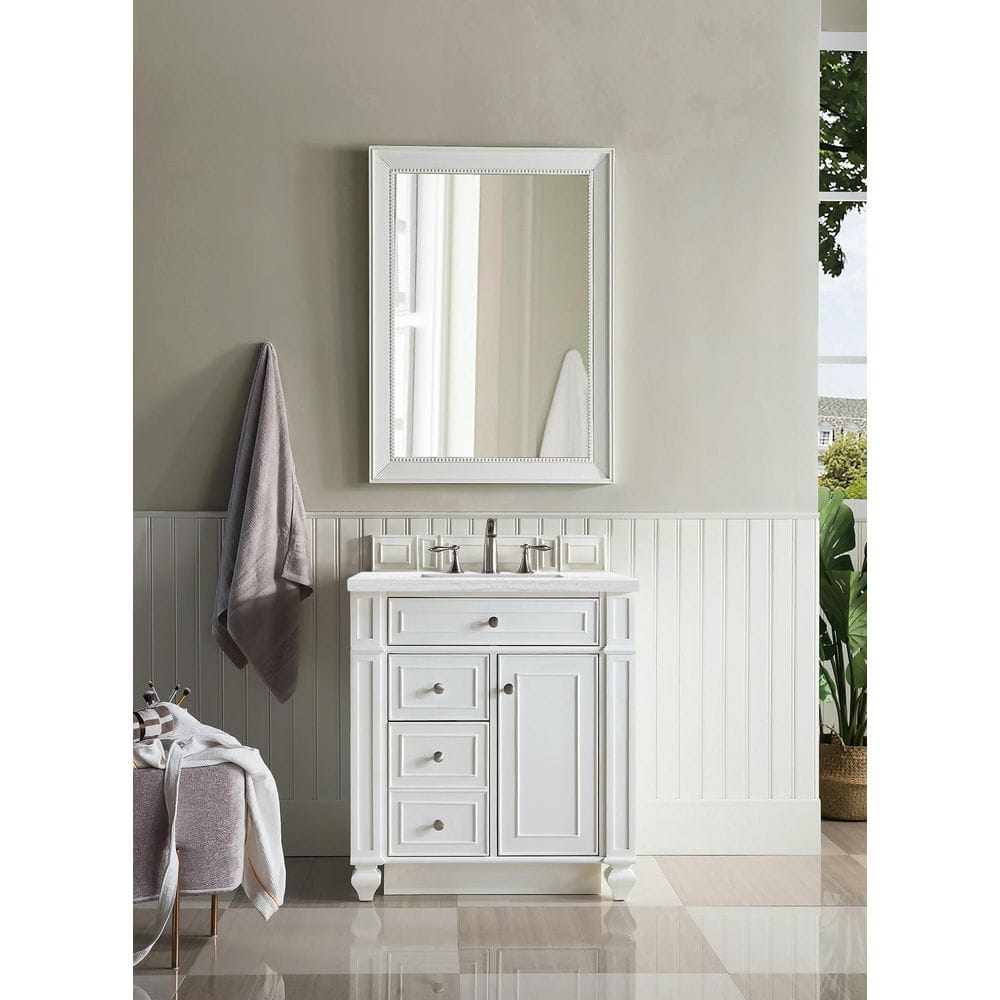 James Martin Vanities Bristol 29" x 40" Bright White Bathroom Vanity Mirror