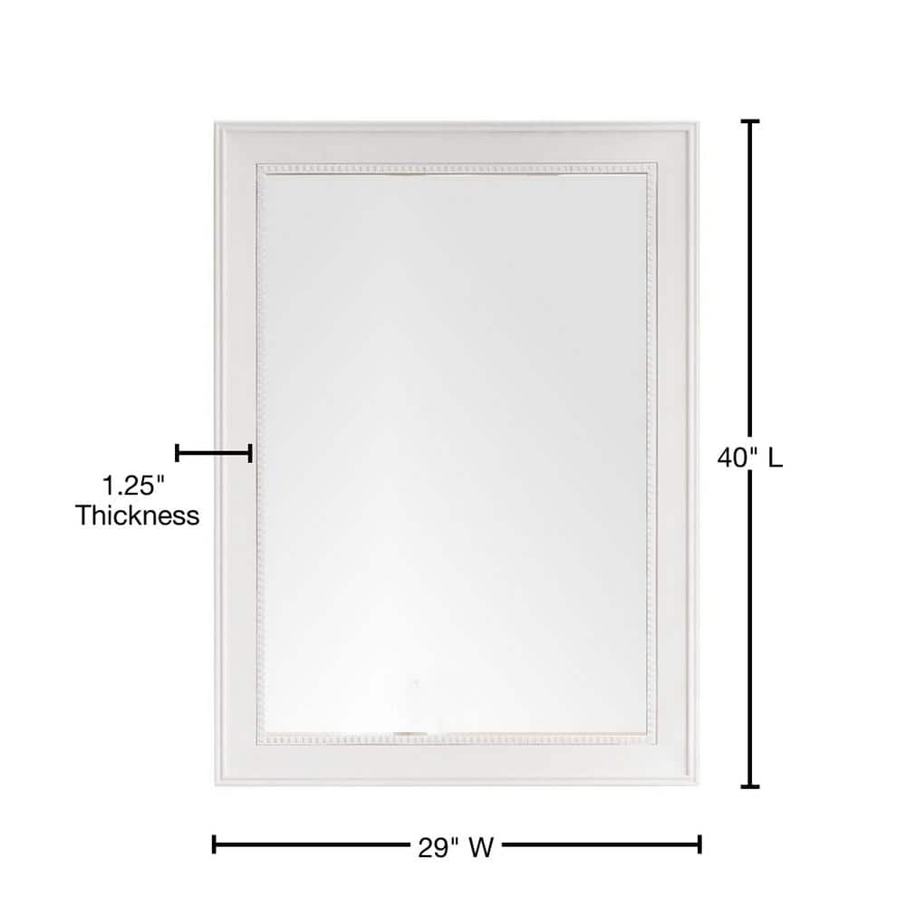 James Martin Vanities Bristol 29" x 40" Bright White Bathroom Vanity Mirror