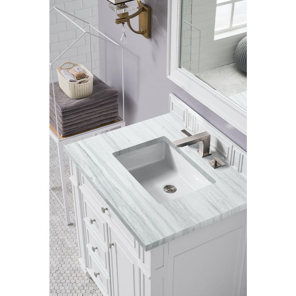 James Martin Vanities Bristol 29" x 40" Bright White Bathroom Vanity Mirror
