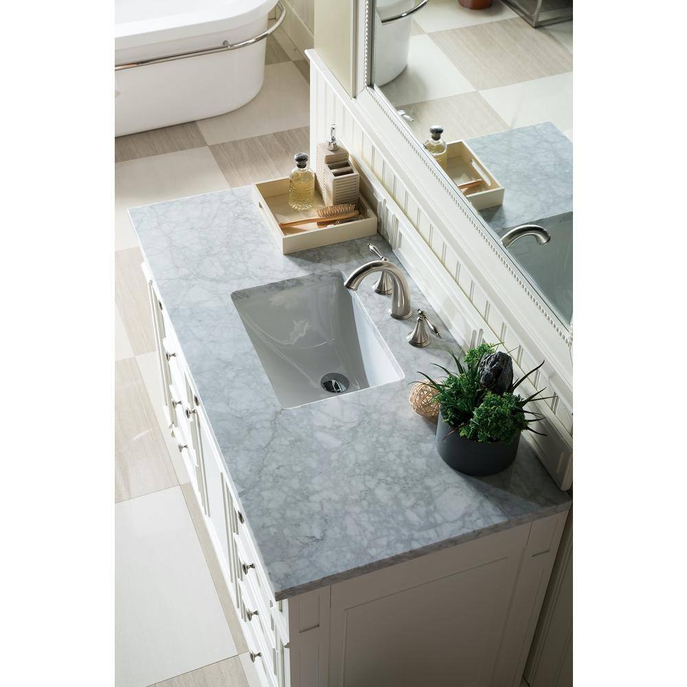 James Martin Vanities Bristol 44" x 40" Bright White Bathroom Vanity Mirror