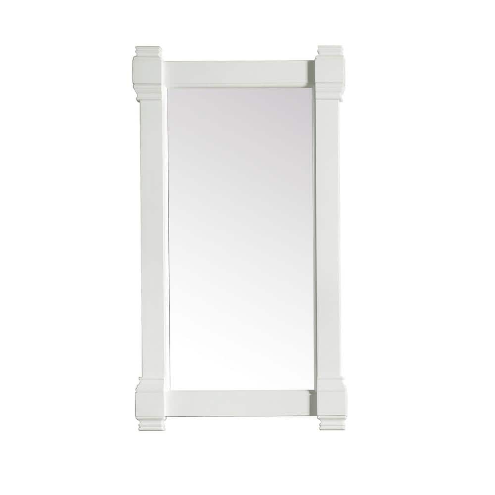 James Martin Vanities Brittany Bright White Rectangular Bathroom Vanity Mirror 21.7 x 39.2 in.