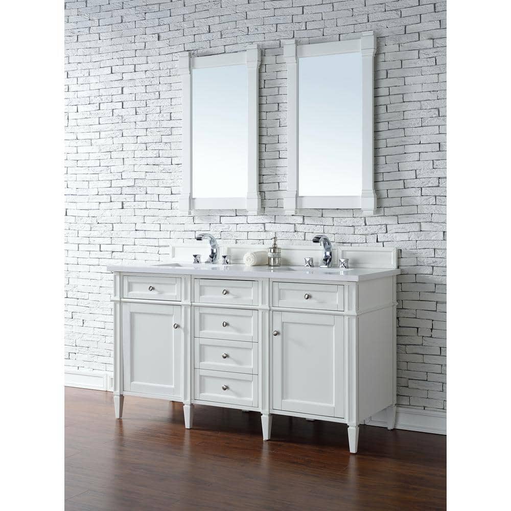 James Martin Vanities Brittany Bright White Rectangular Bathroom Vanity Mirror 21.7 x 39.2 in.