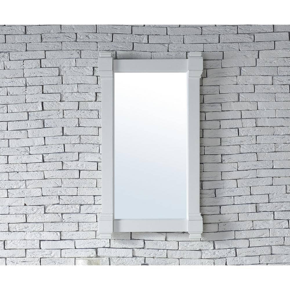 James Martin Vanities Brittany Bright White Rectangular Bathroom Vanity Mirror 21.7 x 39.2 in.