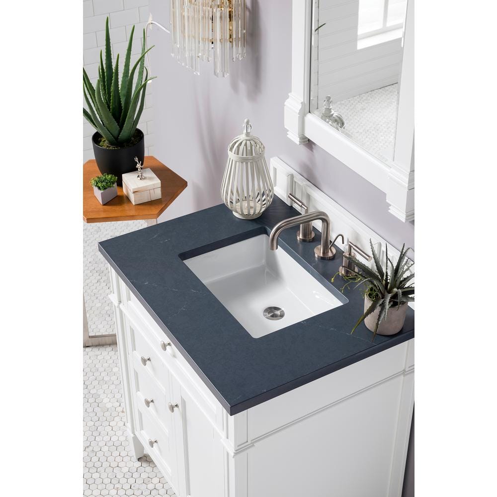 James Martin Vanities Brittany Bright White Rectangular Bathroom Vanity Mirror 21.7 x 39.2 in.