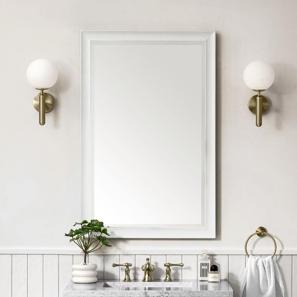 James Martin Vanities Glenbrooke 26" x 40" Bright White Bathroom Vanity Mirror