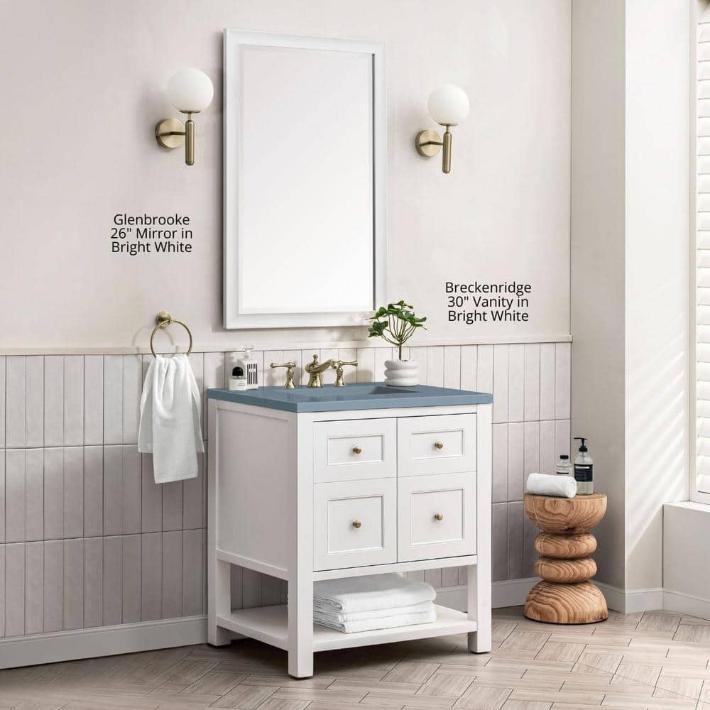 James Martin Vanities Glenbrooke 26" x 40" Bright White Bathroom Vanity Mirror