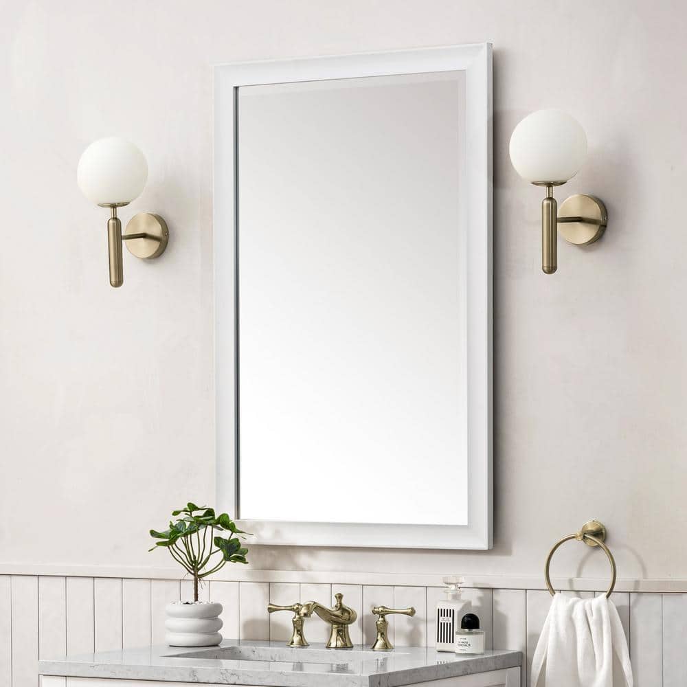 James Martin Vanities Glenbrooke 26" x 40" Bright White Bathroom Vanity Mirror