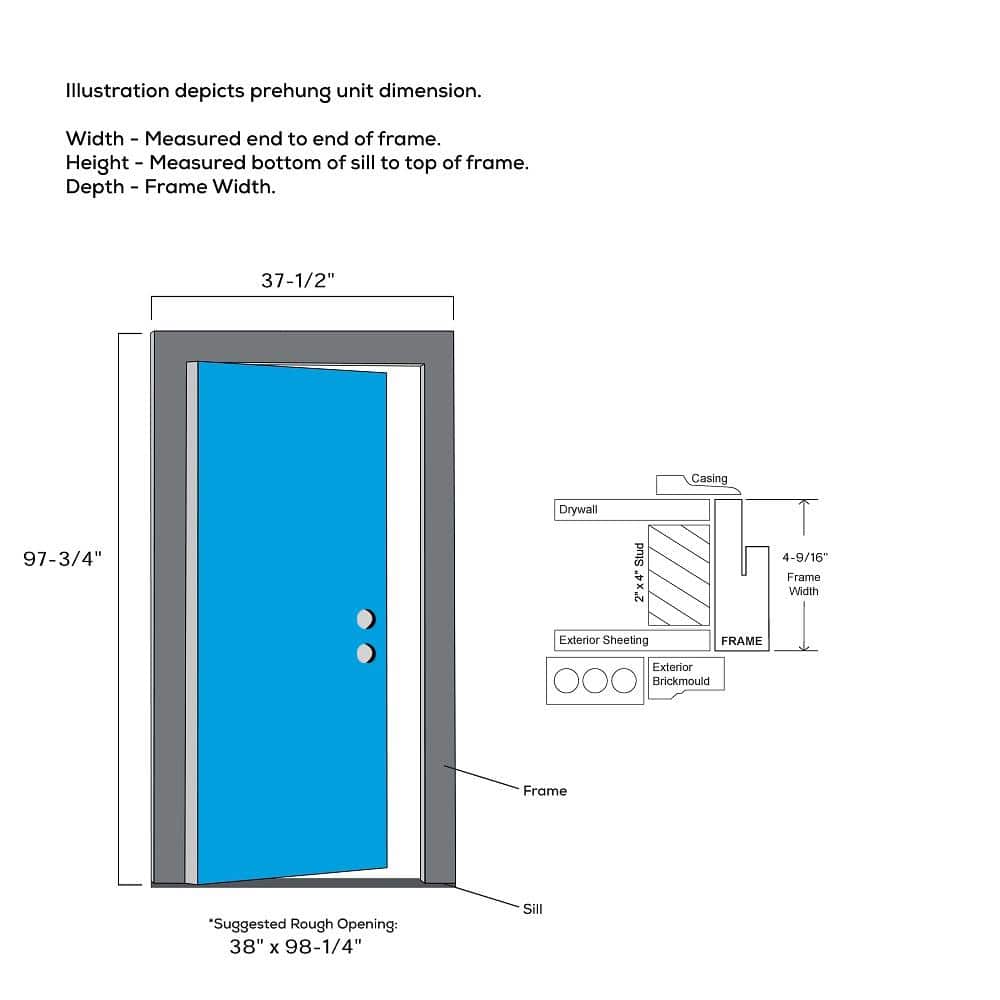 36 in. x 96 in. Classic Left-Hand Inswing Full Lite Clear Painted Steel Prehung Front Door