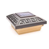 Deckorators 4 in. x 4 in. Bronze Labyrinth Solar LED Post Cap