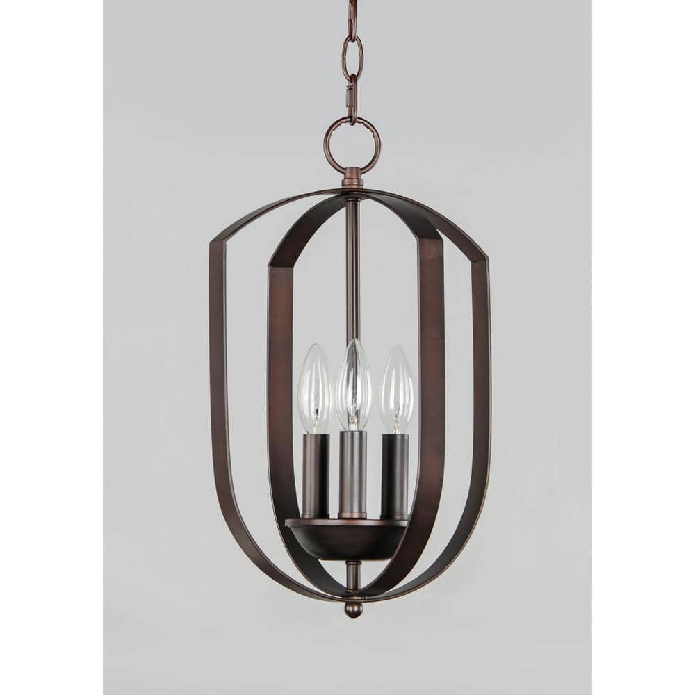 Maxim Lighting Provident 3-Light Bronze Chandelier, Steel Cage, 54.5 in Max Hang