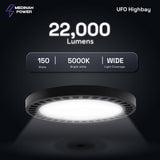 MEDINAH POWER 11 in. Round 400-Watt Equivalent Integrated LED Dimmable Bronze High Bay Light, 22000 Lumens, 5000K Daylight
