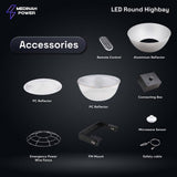 MEDINAH POWER 11 in. Round 400-Watt Equivalent Integrated LED Dimmable Bronze High Bay Light, 22000 Lumens, 5000K Daylight