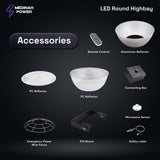 MEDINAH POWER 11 in. Round 1000-Watt Equivalent Integrated LED Dimmable Bronze High Bay Light, 35000 Lumens, 4000K Bright white light