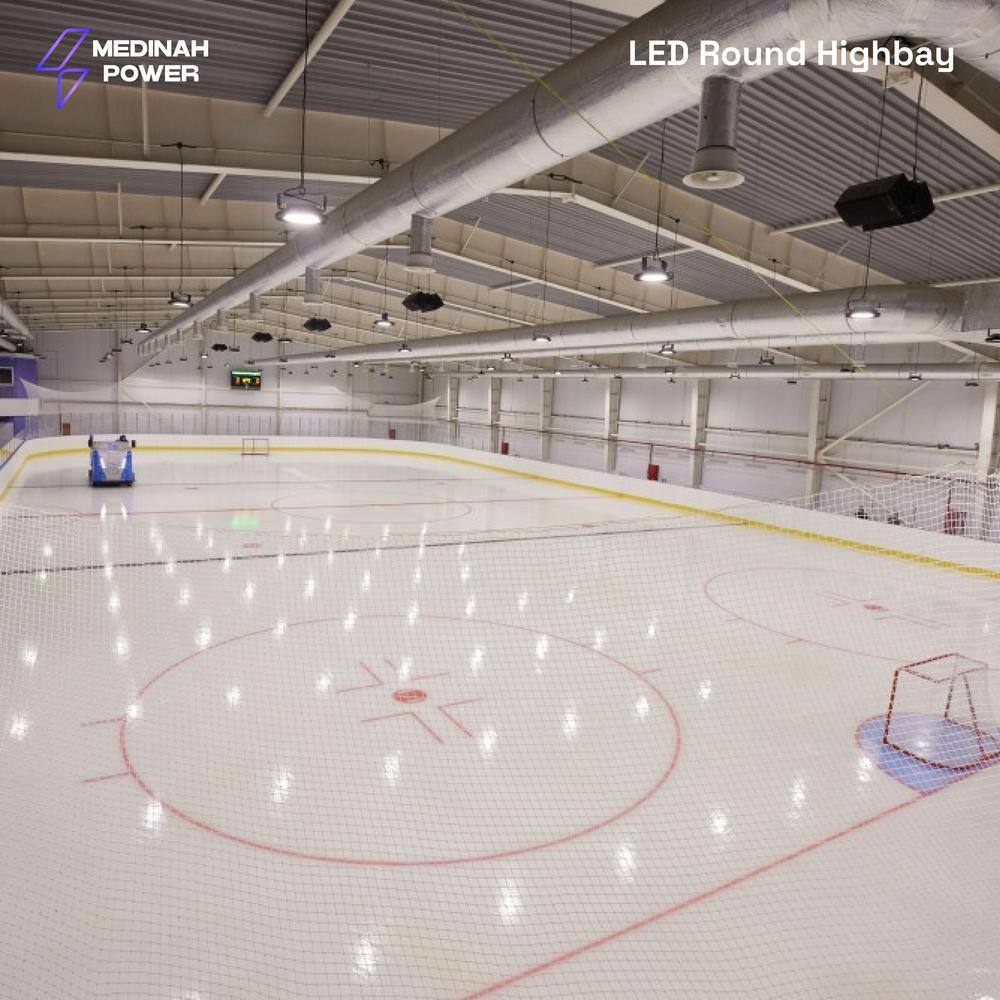 MEDINAH POWER 11 in. Round 1000-Watt Equivalent Integrated LED Dimmable Bronze High Bay Light, 35000 Lumens, 4000K Bright white light