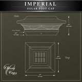 CLASSY CAPS Imperial 4 in. x 4 in. Outdoor Bronze Cast Aluminum LED Solar Post Cap (2-Pack)