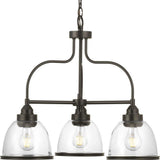 Progress Lighting Saluda 3-Light Antique Bronze Chandelier with Shade