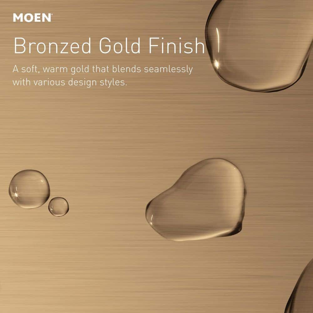 Moen Genta Single Hole Single Handle Bathroom Faucet in Bronzed Gold, with Drain Kit, 2-Pack