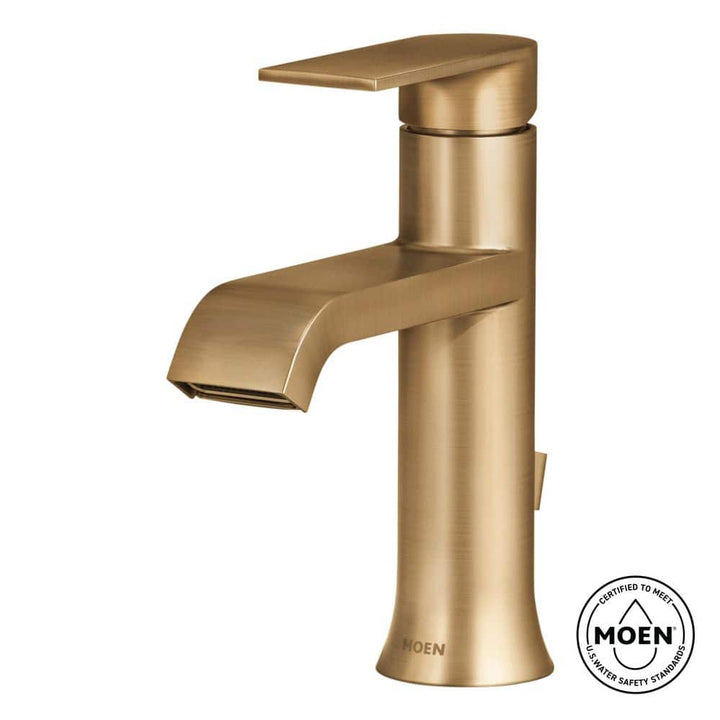 Moen Genta Single Handle Single Hole Bathroom Faucet in Bronzed Gold