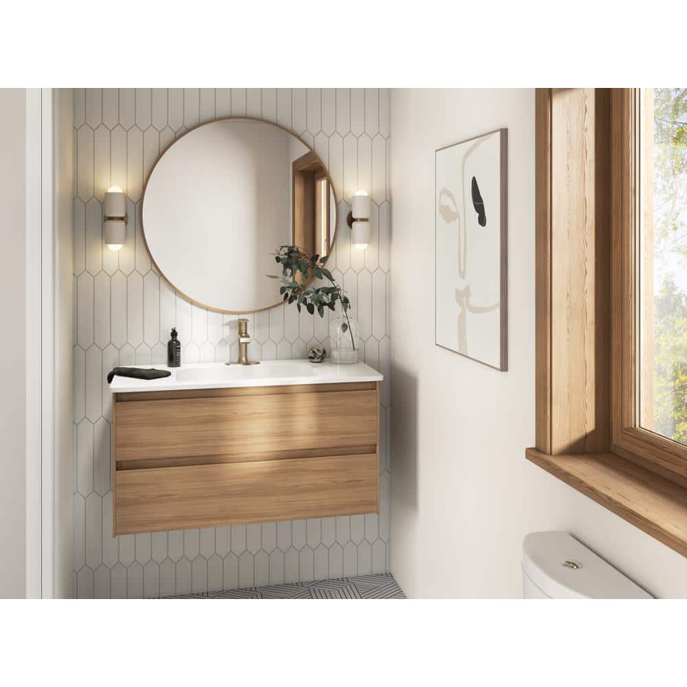 Moen Genta Single Handle Single Hole Bathroom Faucet in Bronzed Gold