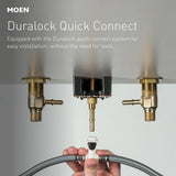 Moen Genta 8 in. Widespread Double-Handle Bathroom Faucet in Bronzed Gold with Valve and Drain Included