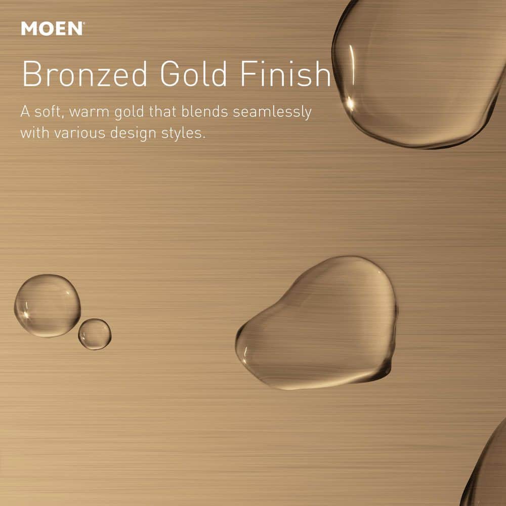 Moen Genta 8 in. Widespread Double-Handle Bathroom Faucet in Bronzed Gold with Valve and Drain Included