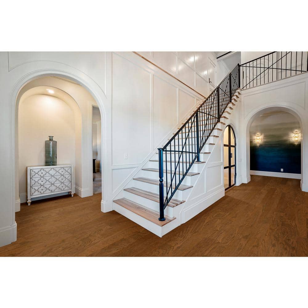 ASPEN FLOORING Brooke Hickory 3/8 in. T x 6.5 in. W Tongue and Groove Light Distressed Engineered Hardwood Flooring (43.6 sqft/case)