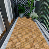 GOGEXX 12 in. x 12 in. Square Acacia Wood Interlocking Flooring Deck Tiles Checker Pattern Patio in Brown (Pack of 20 Tiles)