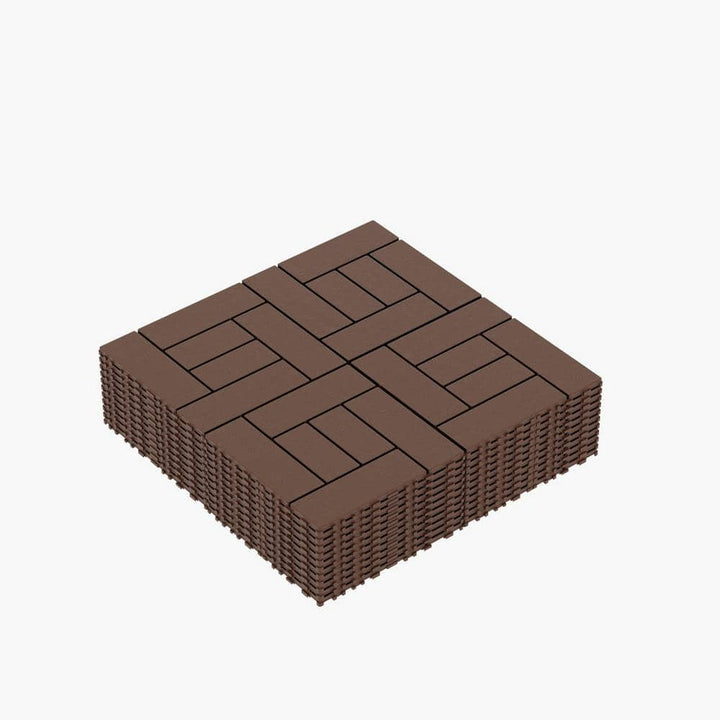 WRIGHTMASTER 1 ft. x 1 ft. Quick Deck Polypropylene Interlocking Deck Tile in Brown-2 (44 sq. ft. Per Box)