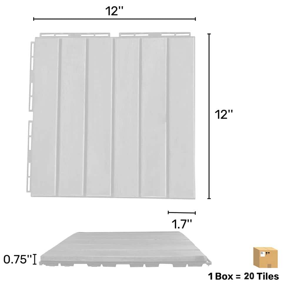 YOFE Brown Acacia Wood 3/4 in. T x 12 in. W Solid Hardwood Flooring Interlocking Deck Tiles - Striped Pattern(20 sqft/case)