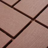 GOGEXX 12 in.W x12 in.L Outdoor Pattern Square Plastic Drainage Interlocking Flooring Patio Deck Tiles(Pack of 44Tiles)in Brown