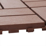 GOGEXX 12 in.W x12 in.L Outdoor Pattern Square Plastic Drainage Interlocking Flooring Patio Deck Tiles(Pack of 44Tiles)in Brown