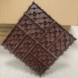 Afoxsos Plastic PVC Interlocking Deck Tiles, Outdoor All Weather Use for Poolside, Balcony, Backyard, Brown 1 ft. x 1 ft.