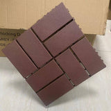 Afoxsos Plastic PVC Interlocking Deck Tiles, Outdoor All Weather Use for Poolside, Balcony, Backyard, Brown 1 ft. x 1 ft.