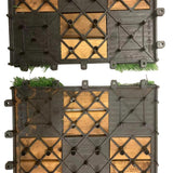 Pro Space 12 in. x 12 in. Square Acacia Wood Interlocking Flooring Tiles Tufted Grass Green 20 PINS (30-Pack)
